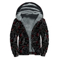 Hand Of Glory Black Magic Witch Print Sherpa Lined Zip Up Hoodie