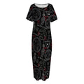 Hand Of Glory Black Magic Witch Print Short Sleeve Long Nightdress