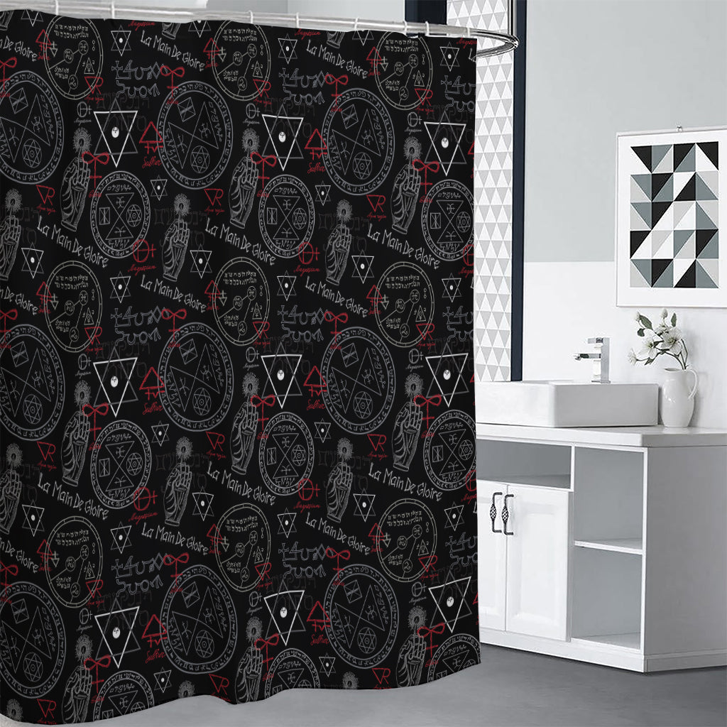 Hand Of Glory Black Magic Witch Print Shower Curtain