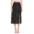 Hand Of Glory Black Magic Witch Print Side Slit Midi Skirt