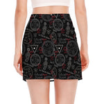 Hand Of Glory Black Magic Witch Print Side Slit Mini Skirt