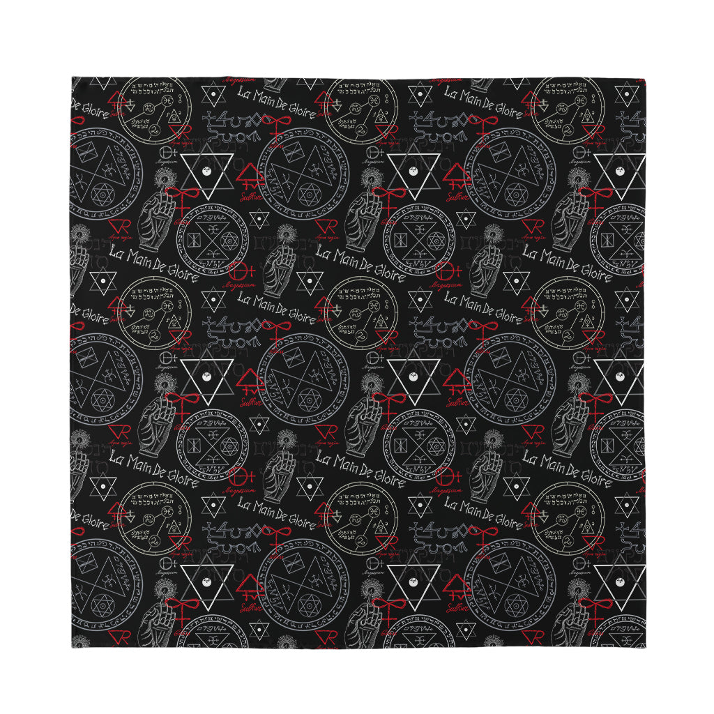 Hand Of Glory Black Magic Witch Print Silk Bandana