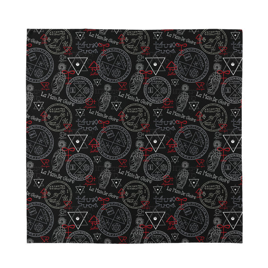 Hand Of Glory Black Magic Witch Print Silk Bandana