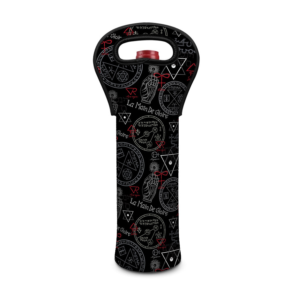 Hand Of Glory Black Magic Witch Print Single Neoprene Wine Tote