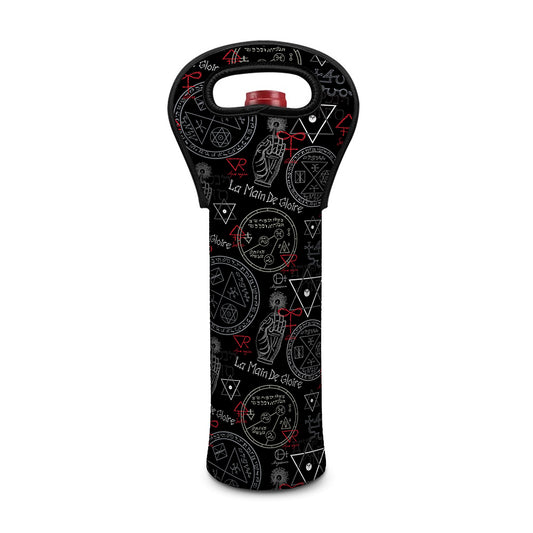 Hand Of Glory Black Magic Witch Print Single Neoprene Wine Tote