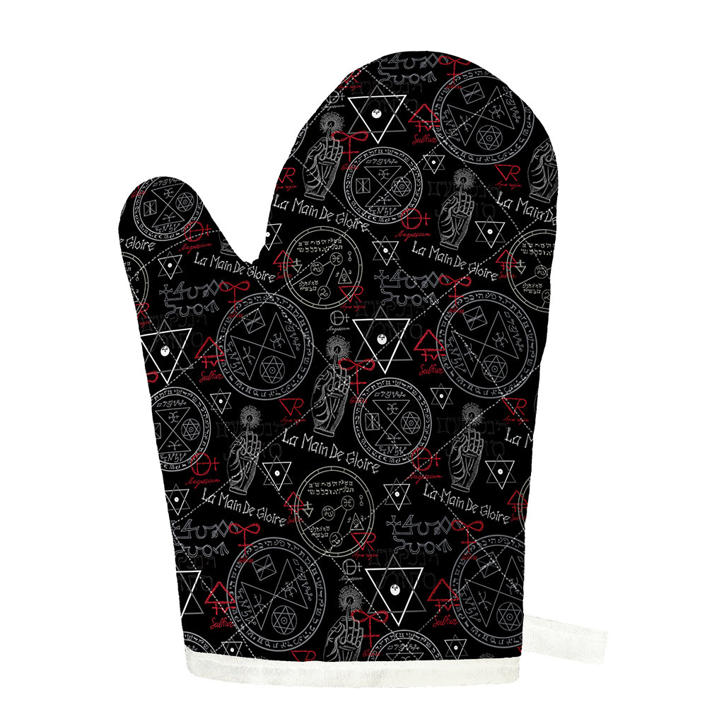 Hand Of Glory Black Magic Witch Print Single Oven Mitt