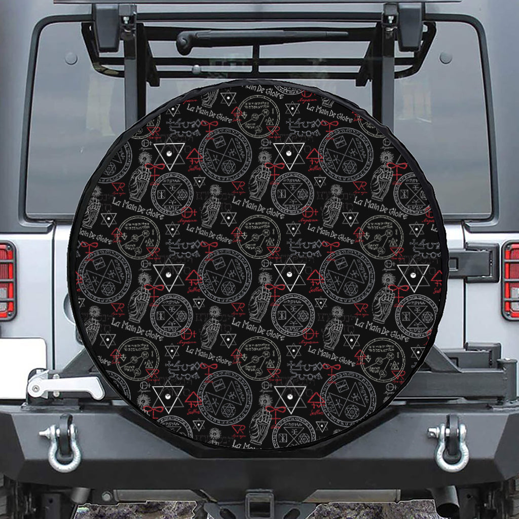 Hand Of Glory Black Magic Witch Print Tire Cover