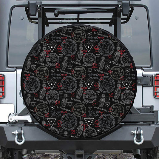 Hand Of Glory Black Magic Witch Print Tire Cover