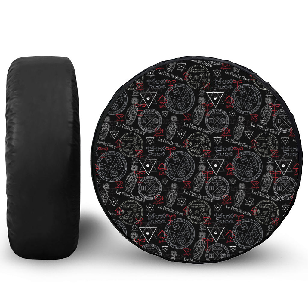Hand Of Glory Black Magic Witch Print Tire Cover