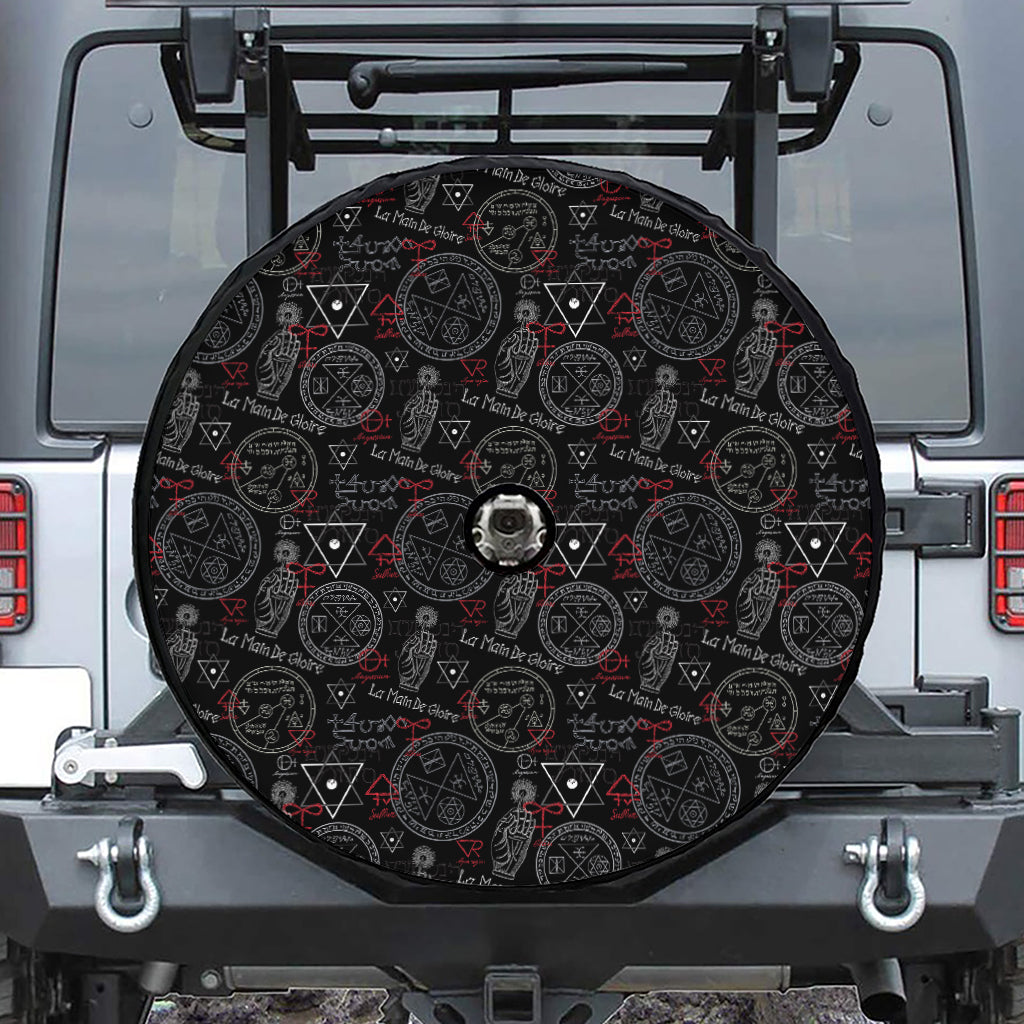 Hand Of Glory Black Magic Witch Print Tire Cover With Camera Hole