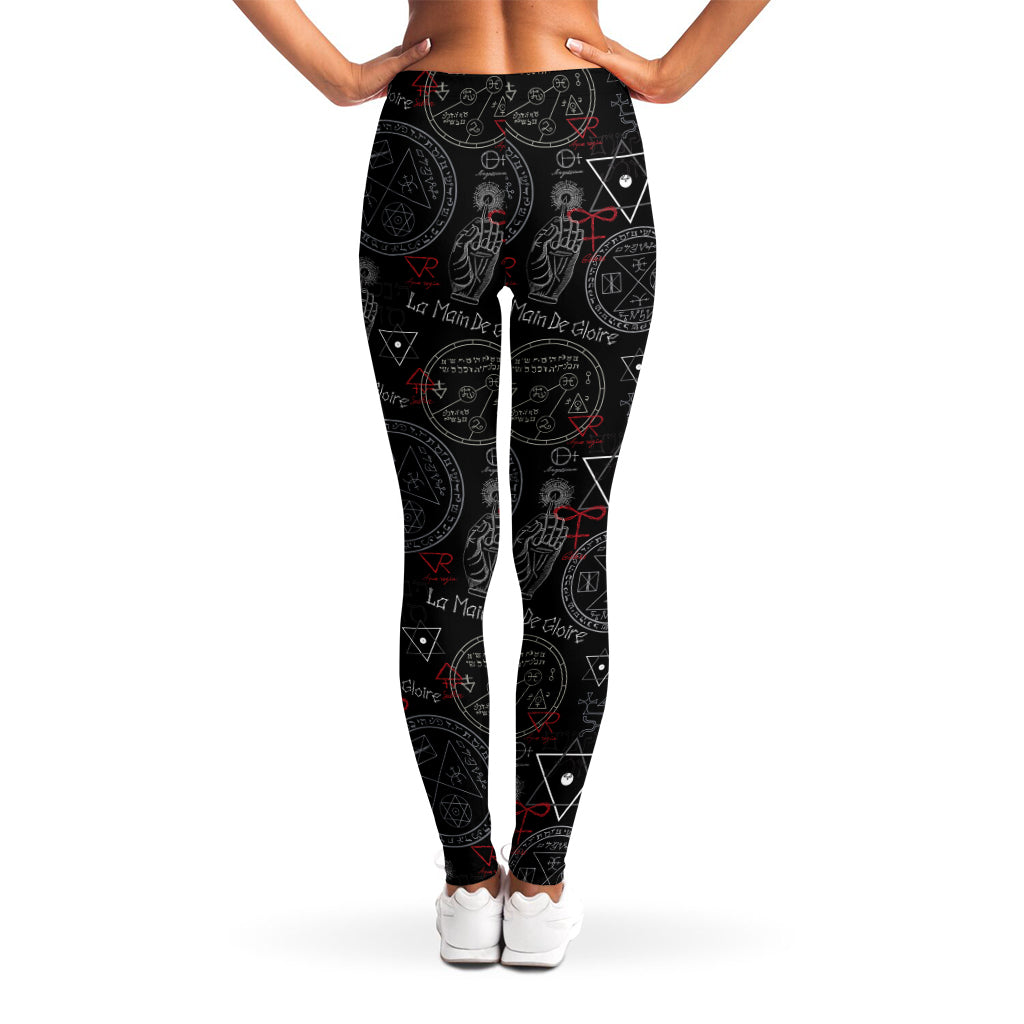 Hand Of Glory Black Magic Witch Print Women's Leggings