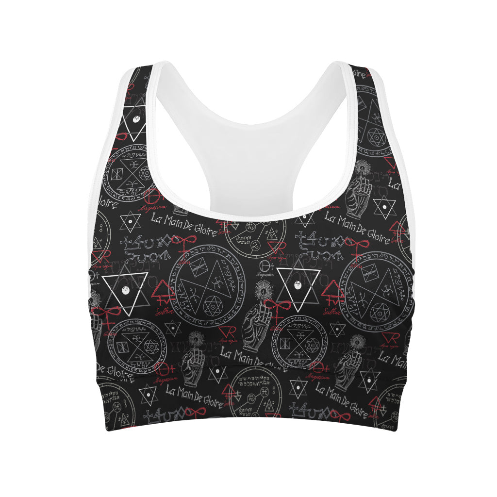 Hand Of Glory Black Magic Witch Print Women's Sports Bra