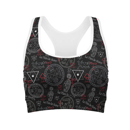 Hand Of Glory Black Magic Witch Print Women's Sports Bra