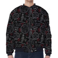 Hand Of Glory Black Magic Witch Print Zip Sleeve Bomber Jacket