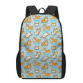 Happy Corgi Pattern Print 17 Inch Backpack