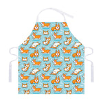 Happy Corgi Pattern Print Adjustable Apron