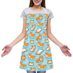 Happy Corgi Pattern Print Adjustable Apron