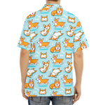 Happy Corgi Pattern Print Aloha Shirt