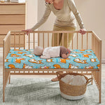 Happy Corgi Pattern Print Baby Crib Sheet