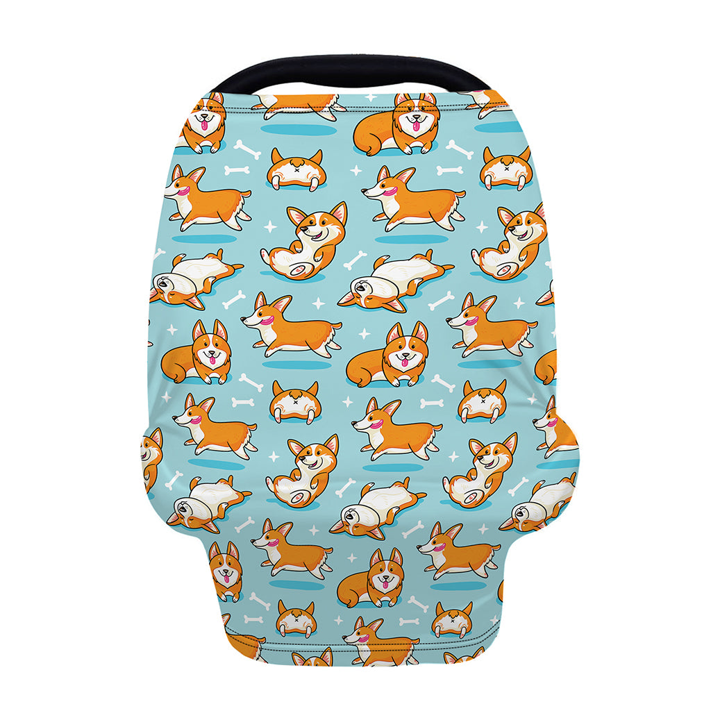 Happy Corgi Pattern Print Baby Seat Cover