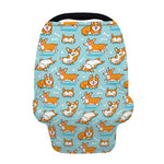 Happy Corgi Pattern Print Baby Seat Cover