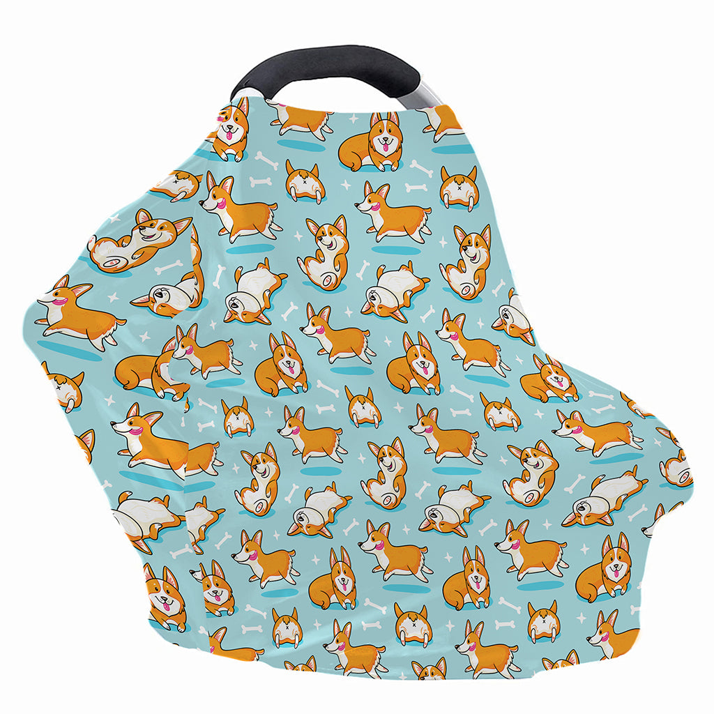 Happy Corgi Pattern Print Baby Seat Cover