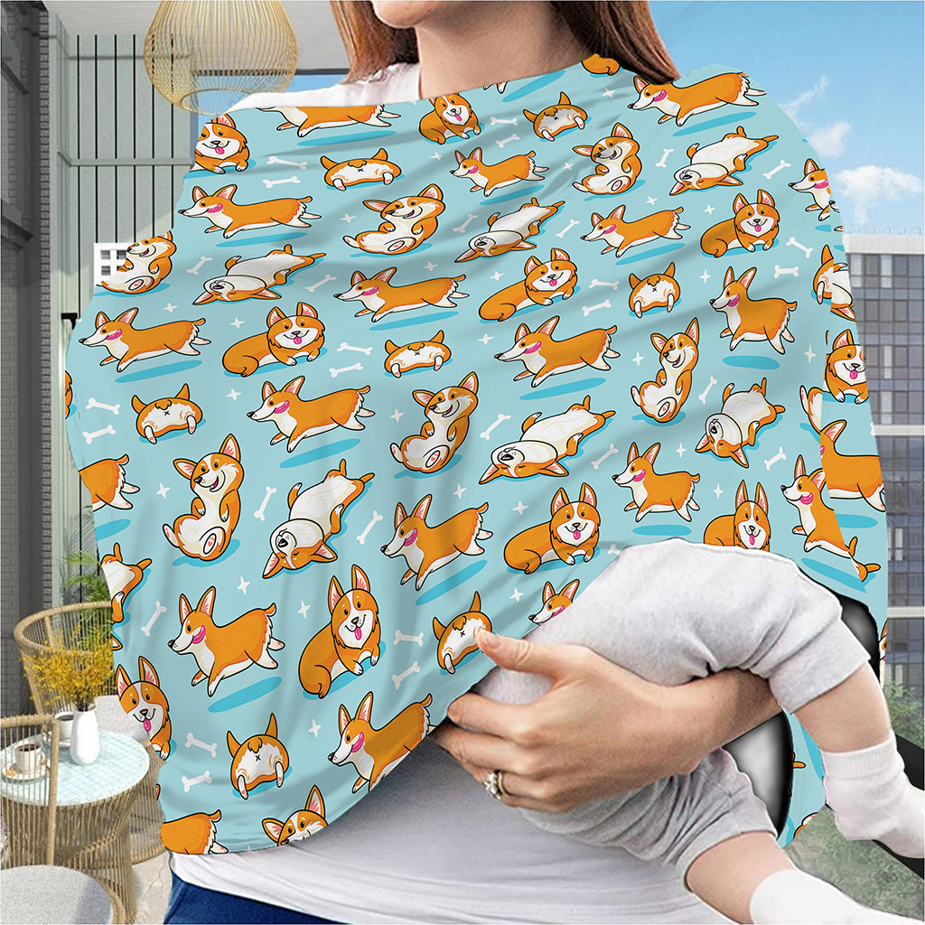 Happy Corgi Pattern Print Baby Seat Cover