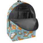 Happy Corgi Pattern Print Backpack