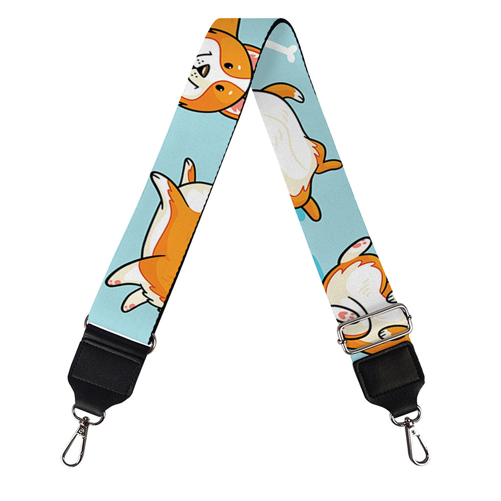 Happy Corgi Pattern Print Bag Strap
