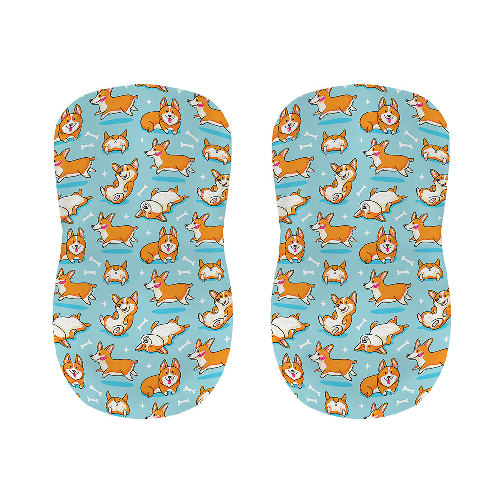 Happy Corgi Pattern Print Bar Stool Covers