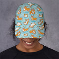 Happy Corgi Pattern Print Baseball Cap