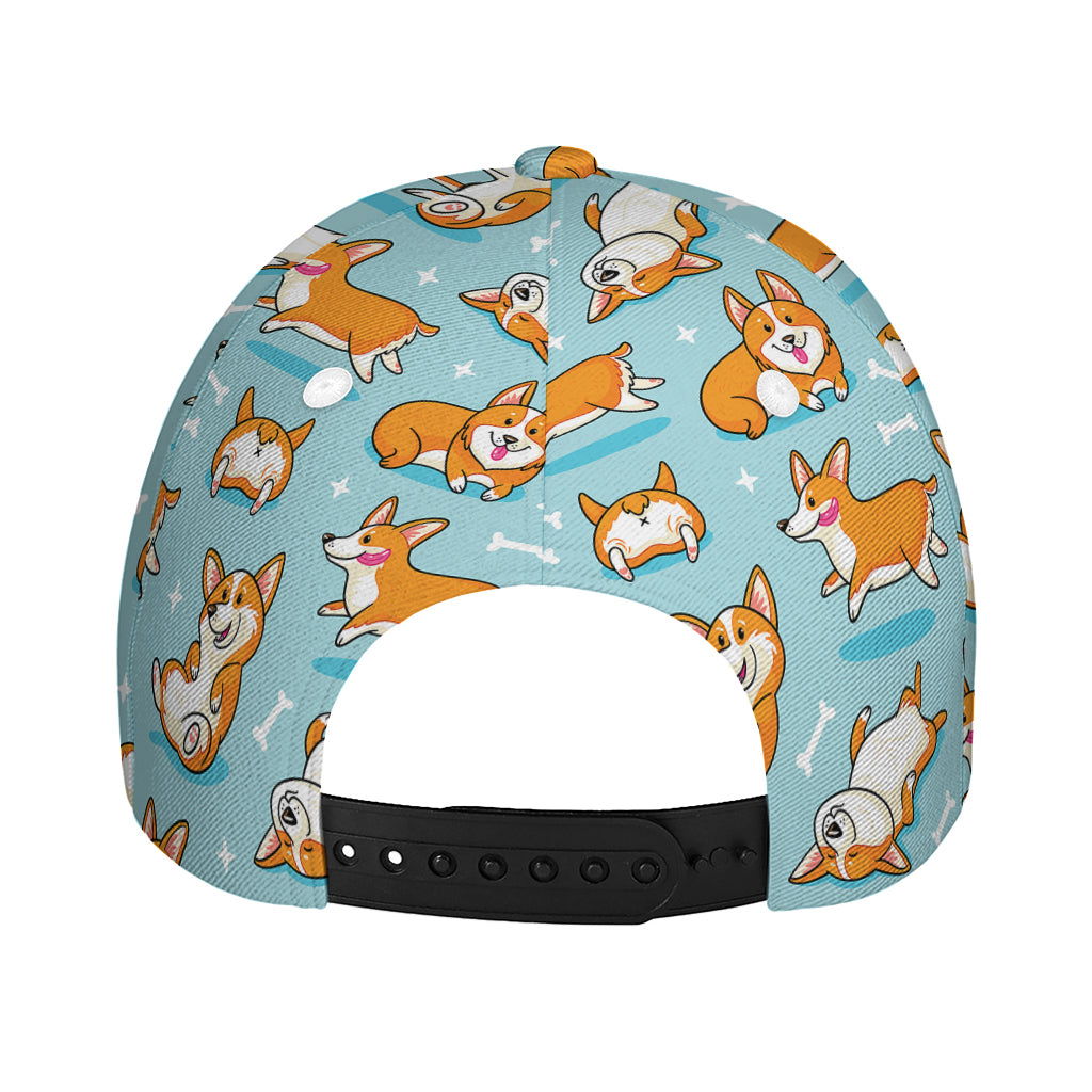 Happy Corgi Pattern Print Baseball Cap