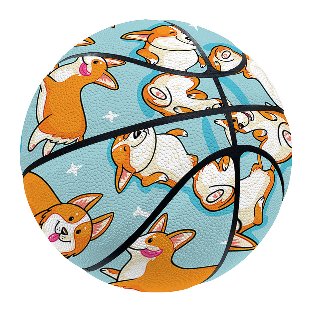 Happy Corgi Pattern Print Basketball