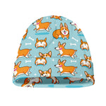Happy Corgi Pattern Print Beanie