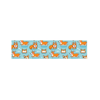 Happy Corgi Pattern Print Bed Runner