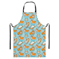 Happy Corgi Pattern Print Bib Apron With Pocket