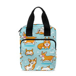 Happy Corgi Pattern Print Bible Tote Bag