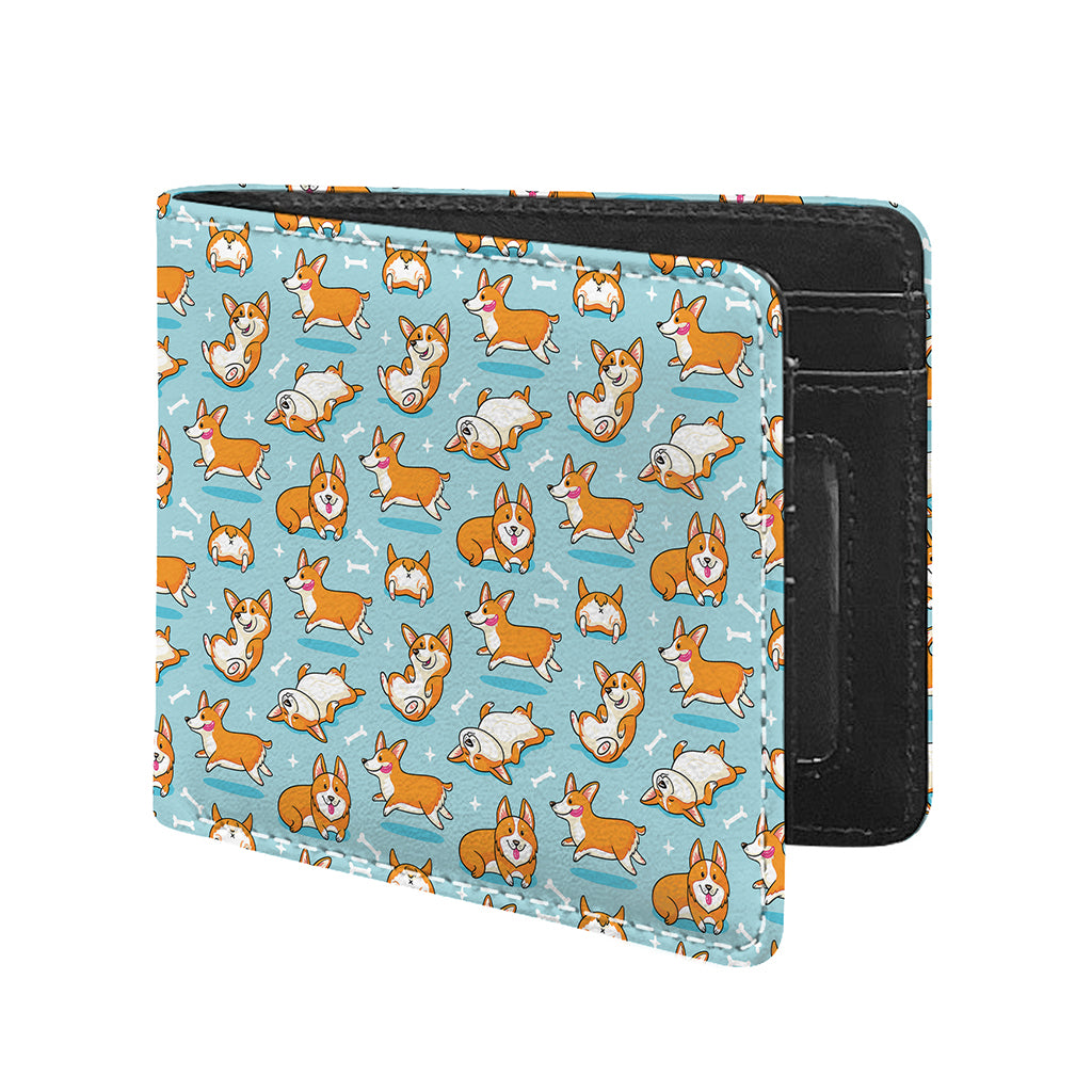 Happy Corgi Pattern Print Bifold Wallet