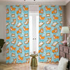 Happy Corgi Pattern Print Blackout Pencil Pleat Curtains