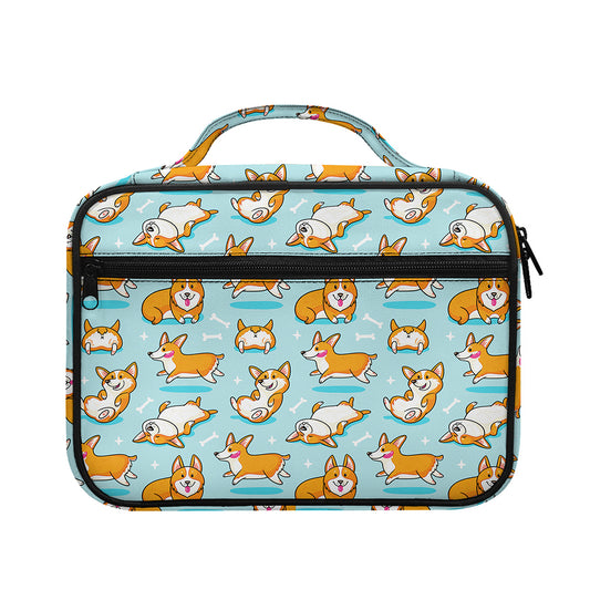 Happy Corgi Pattern Print Briefcase Bible Bag