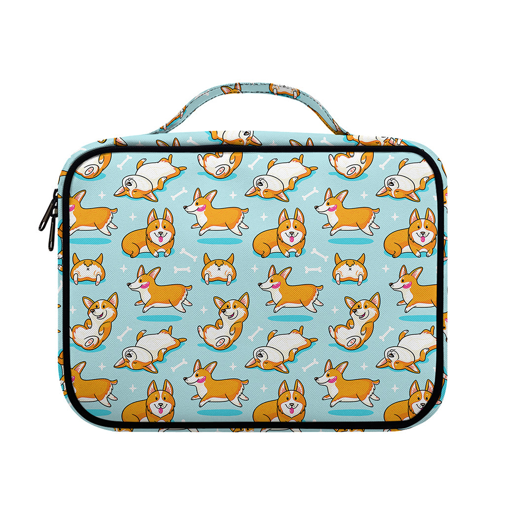 Happy Corgi Pattern Print Briefcase Bible Bag