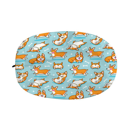 Happy Corgi Pattern Print Car Side Mirror Covers