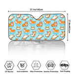 Happy Corgi Pattern Print Car Windshield Sun Shade