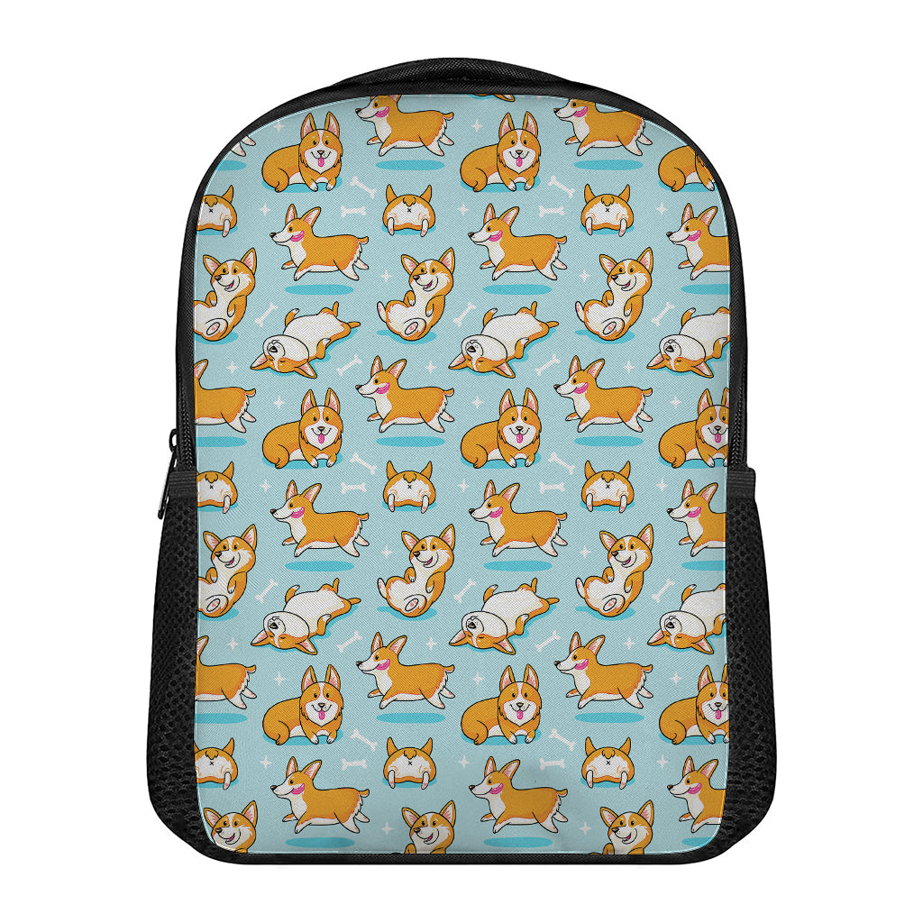 Happy Corgi Pattern Print Casual Backpack