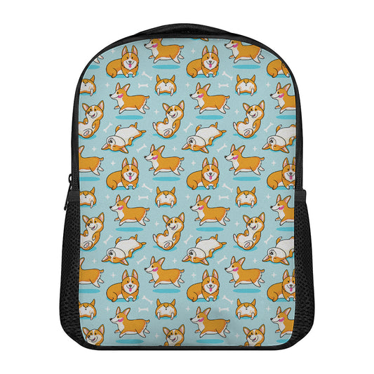 Happy Corgi Pattern Print Casual Backpack