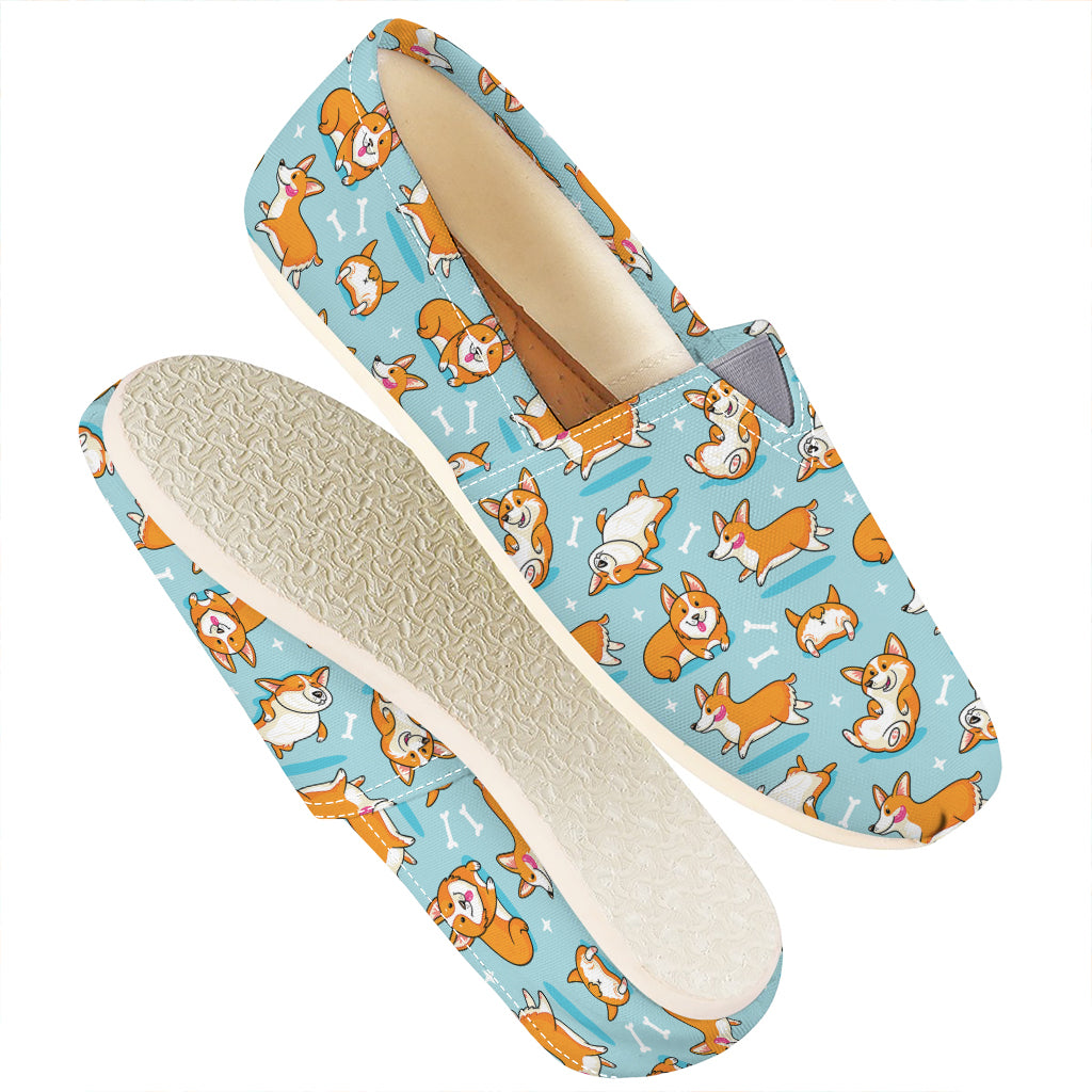 Happy Corgi Pattern Print Casual Shoes