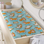 Happy Corgi Pattern Print Changing Pad Cover