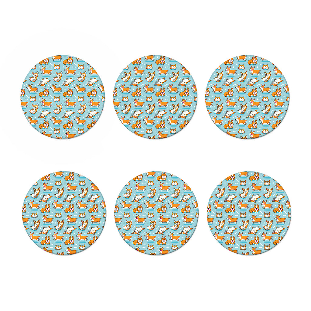 Happy Corgi Pattern Print Coaster Set