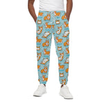 Happy Corgi Pattern Print Cotton Pants