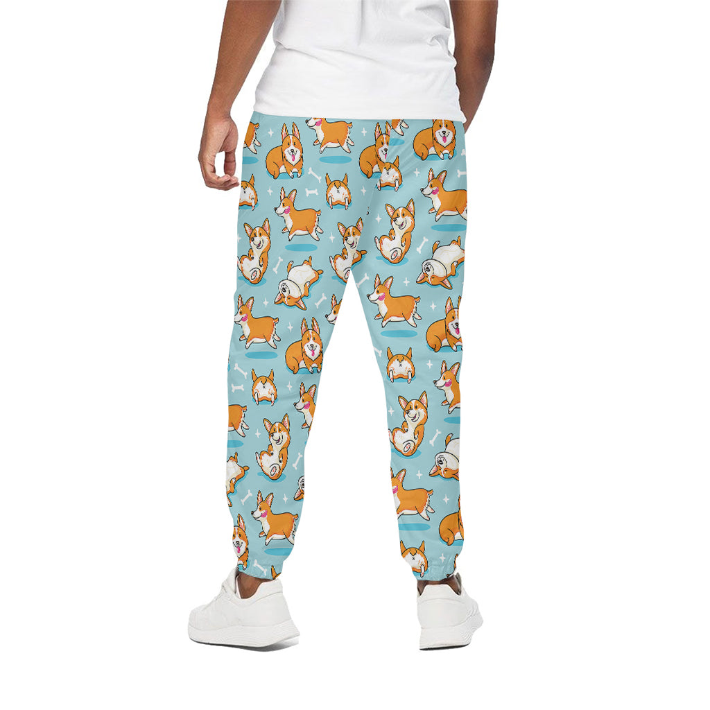 Happy Corgi Pattern Print Cotton Pants